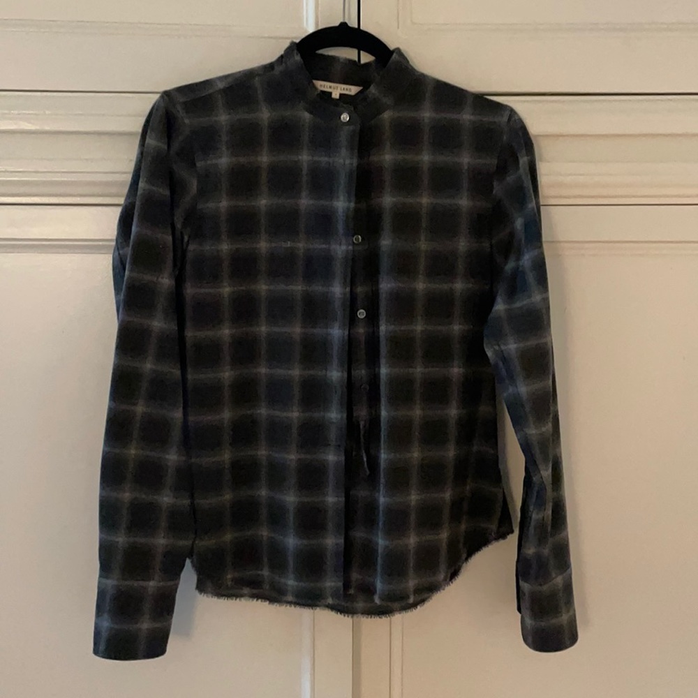 Helmut Lang Shrunken Gray Flannel Shirt